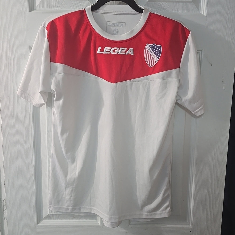 ASC Napoli Italy Legea #94 Leo White And Red Soccer‎ Futbol Jersey Size Medium